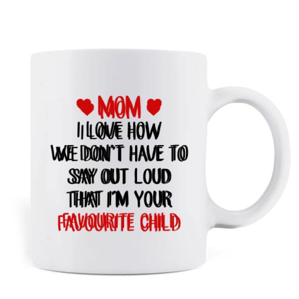 Personalized Coffee Mug - Gift for Mother's Day, gift for Mom - I'm your favourite child Coffee Mug