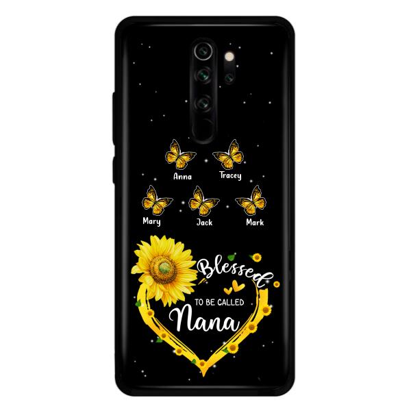 Personalized Grandma Butterfly Phone Case For Xiaomi, Oppo and Huawei - Gift Idea From Grandkids to Grandma - Blessed To Be Called Nana