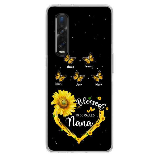 Personalized Grandma Butterfly Phone Case For Xiaomi, Oppo and Huawei - Gift Idea From Grandkids to Grandma - Blessed To Be Called Nana