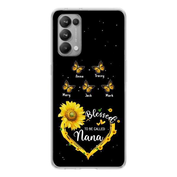 Personalized Grandma Butterfly Phone Case For Xiaomi, Oppo and Huawei - Gift Idea From Grandkids to Grandma - Blessed To Be Called Nana