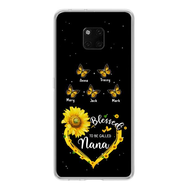 Personalized Grandma Butterfly Phone Case For Xiaomi, Oppo and Huawei - Gift Idea From Grandkids to Grandma - Blessed To Be Called Nana