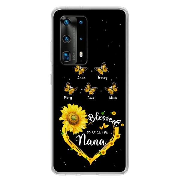 Personalized Grandma Butterfly Phone Case For Xiaomi, Oppo and Huawei - Gift Idea From Grandkids to Grandma - Blessed To Be Called Nana