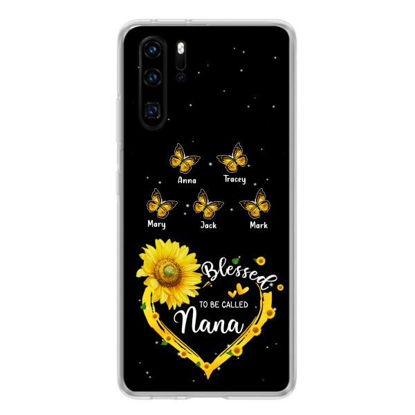 Personalized Grandma Butterfly Phone Case For Xiaomi, Oppo and Huawei - Gift Idea From Grandkids to Grandma - Blessed To Be Called Nana