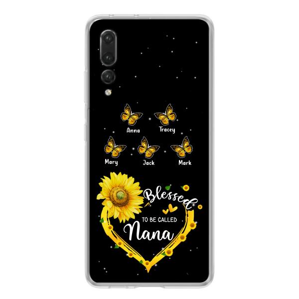 Personalized Grandma Butterfly Phone Case For Xiaomi, Oppo and Huawei - Gift Idea From Grandkids to Grandma - Blessed To Be Called Nana