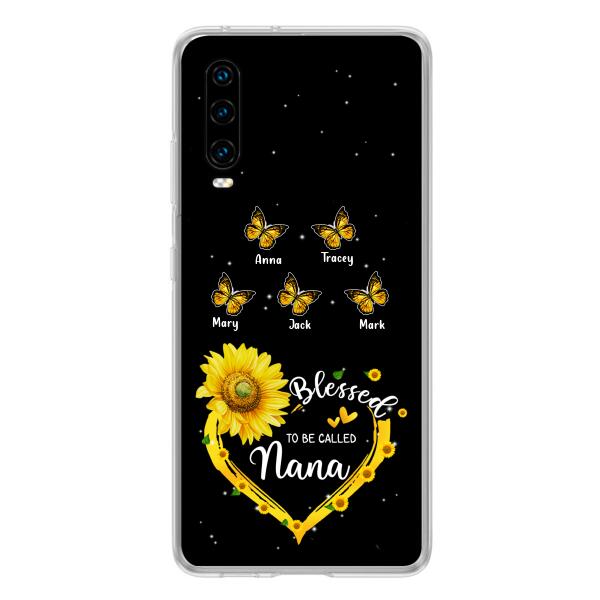 Personalized Grandma Butterfly Phone Case For Xiaomi, Oppo and Huawei - Gift Idea From Grandkids to Grandma - Blessed To Be Called Nana