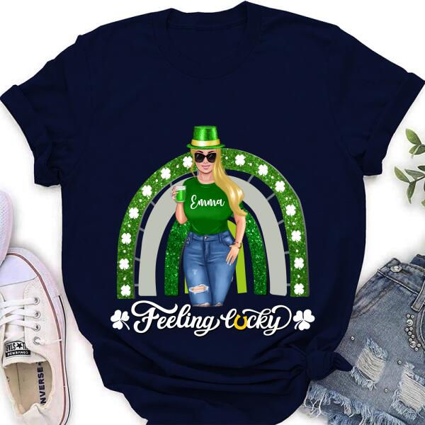 Custom Personalized Irish Girl Unisex T-shirt/ Sweatshirt/ Hoodie - Gift Idea For St Patrick's Day - Feeling Lucky