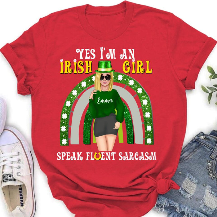 Custom Personalized Irish Girl Unisex T-shirt/ Sweatshirt/ Hoodie - Gift Idea For St Patrick's Day - I'm An Irish Girl