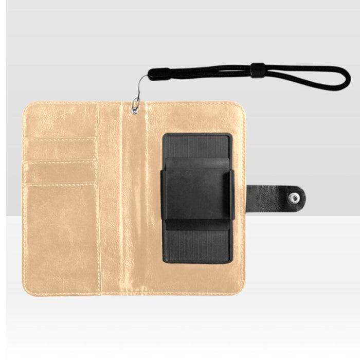 Personalized Flip Leather Purse For Mobile Phone - Whenever You Touch This Heart, I'll Know That We Love You