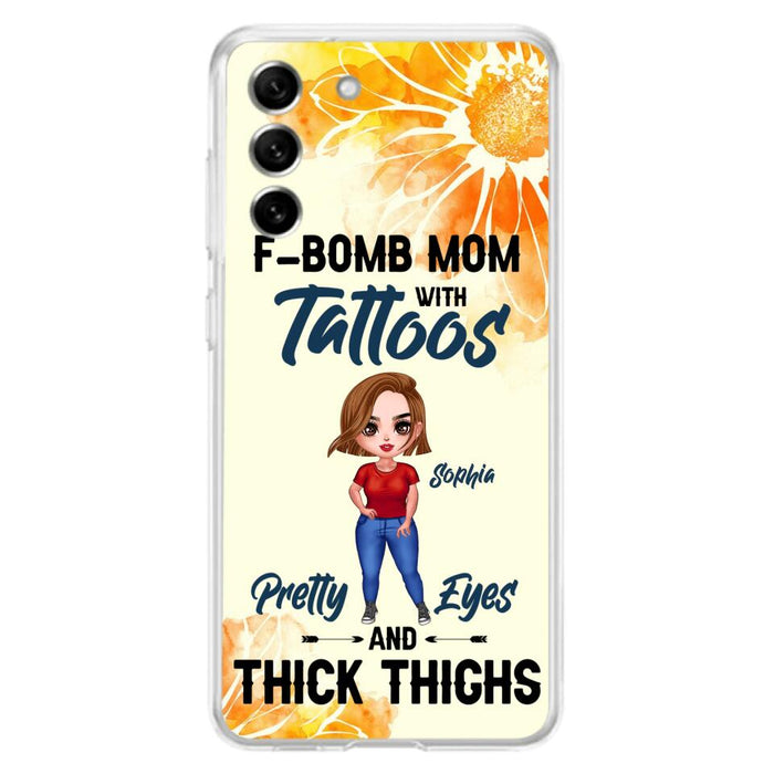 Custom Personalized F-Mom Phone Case for iPhone and Samsung - F-Bomb Mom with Tattoos