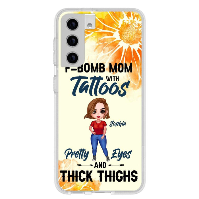 Custom Personalized F-Mom Phone Case for iPhone and Samsung - F-Bomb Mom with Tattoos