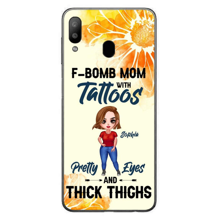 Custom Personalized F-Mom Phone Case for iPhone and Samsung - F-Bomb Mom with Tattoos