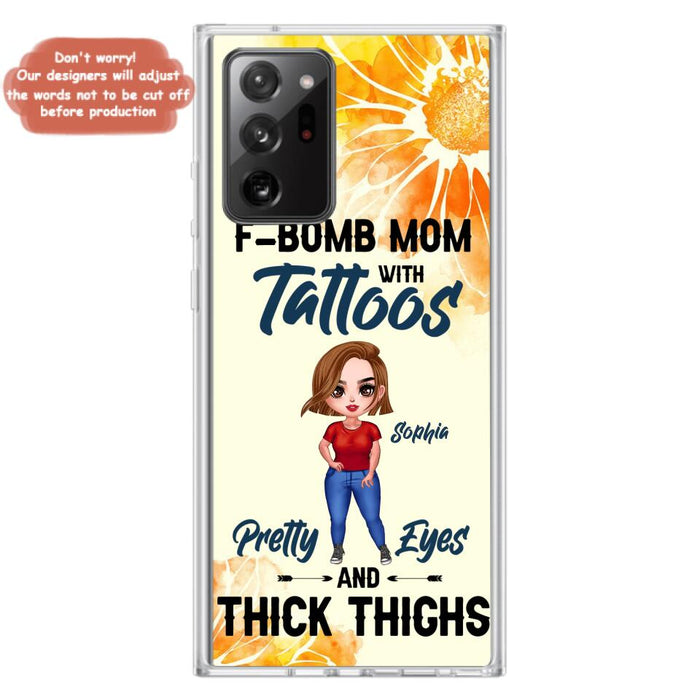 Custom Personalized F-Mom Phone Case for iPhone and Samsung - F-Bomb Mom with Tattoos