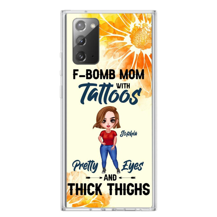 Custom Personalized F-Mom Phone Case for iPhone and Samsung - F-Bomb Mom with Tattoos