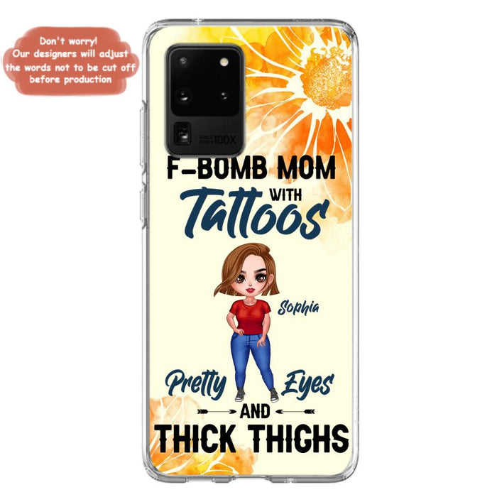 Custom Personalized F-Mom Phone Case for iPhone and Samsung - F-Bomb Mom with Tattoos