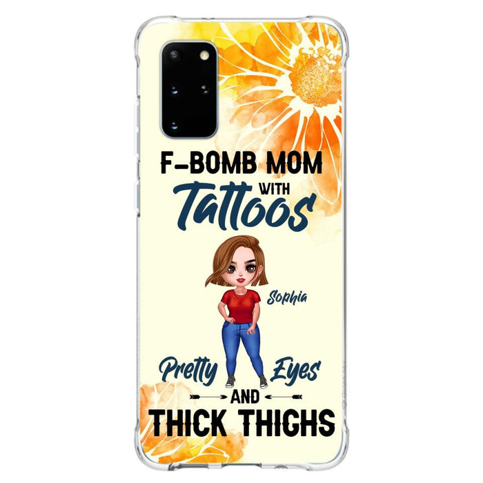 Custom Personalized F-Mom Phone Case for iPhone and Samsung - F-Bomb Mom with Tattoos