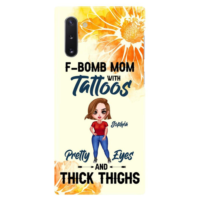 Custom Personalized F-Mom Phone Case for iPhone and Samsung - F-Bomb Mom with Tattoos