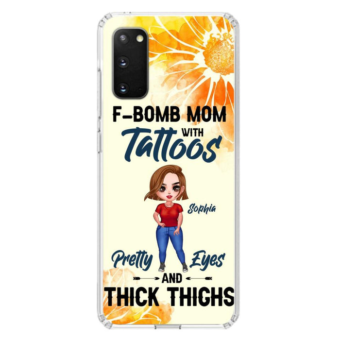 Custom Personalized F-Mom Phone Case for iPhone and Samsung - F-Bomb Mom with Tattoos