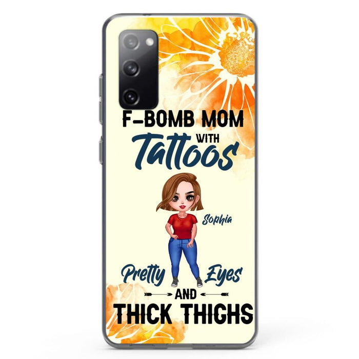 Custom Personalized F-Mom Phone Case for iPhone and Samsung - F-Bomb Mom with Tattoos