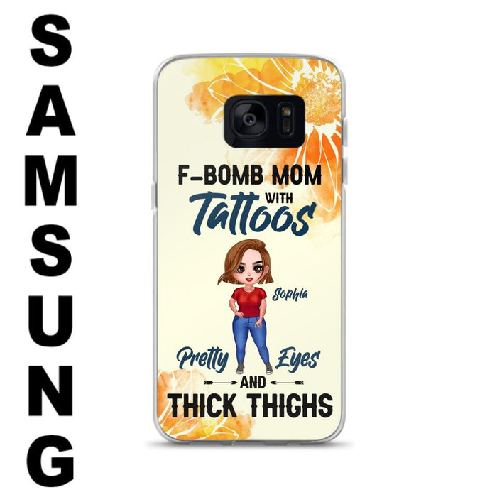 Custom Personalized F-Mom Phone Case for iPhone and Samsung - F-Bomb Mom with Tattoos