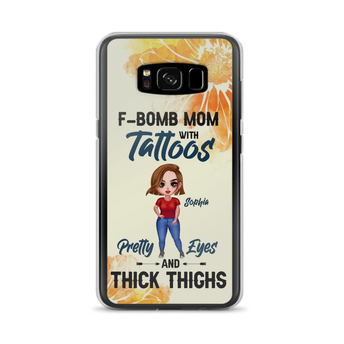 Custom Personalized F-Mom Phone Case for iPhone and Samsung - F-Bomb Mom with Tattoos