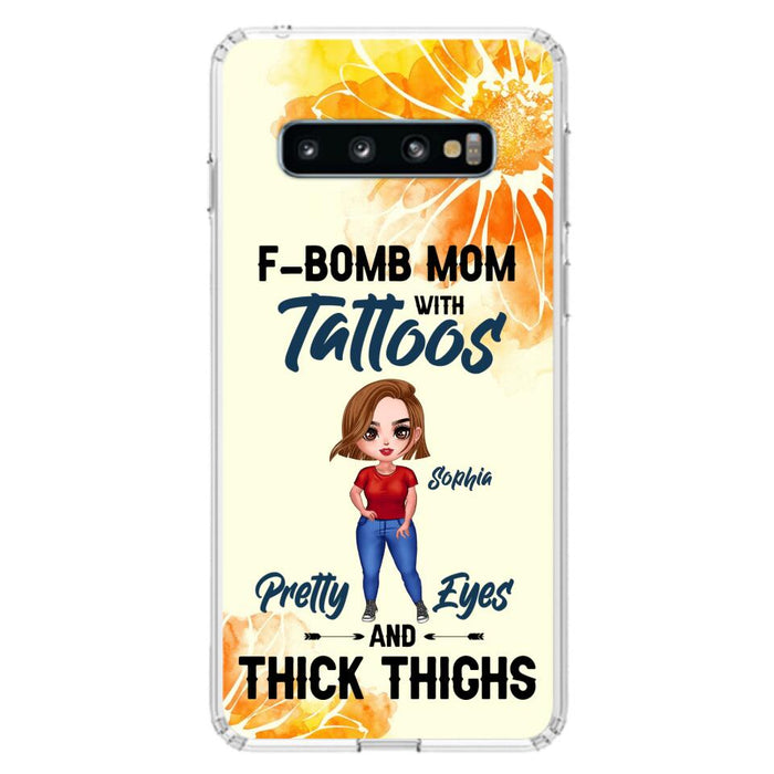 Custom Personalized F-Mom Phone Case for iPhone and Samsung - F-Bomb Mom with Tattoos