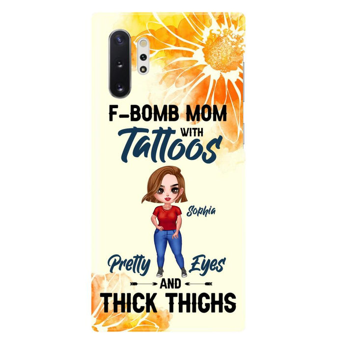 Custom Personalized F-Mom Phone Case for iPhone and Samsung - F-Bomb Mom with Tattoos