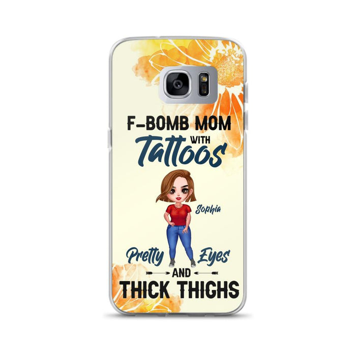 Custom Personalized F-Mom Phone Case for iPhone and Samsung - F-Bomb Mom with Tattoos