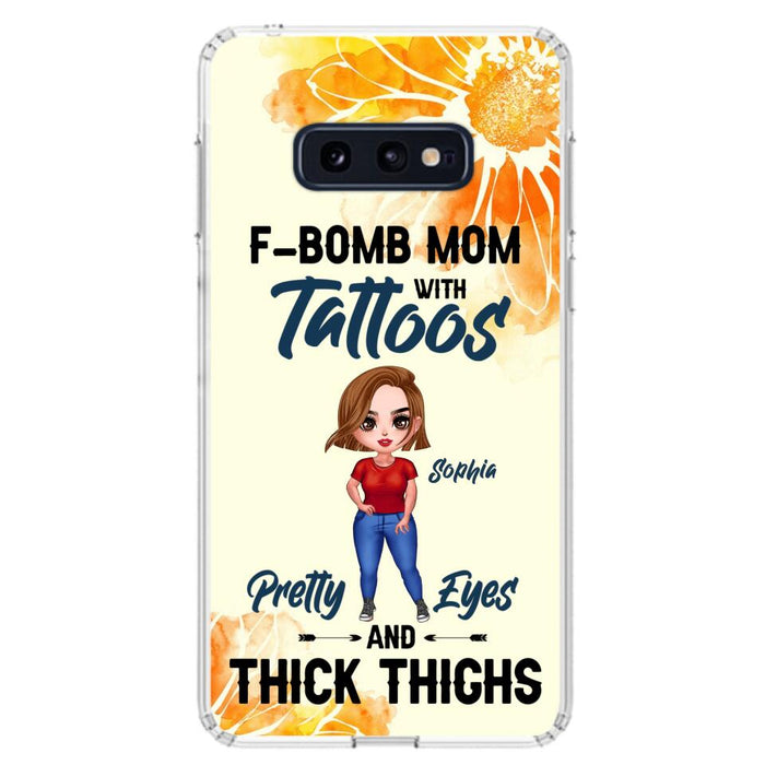 Custom Personalized F-Mom Phone Case for iPhone and Samsung - F-Bomb Mom with Tattoos