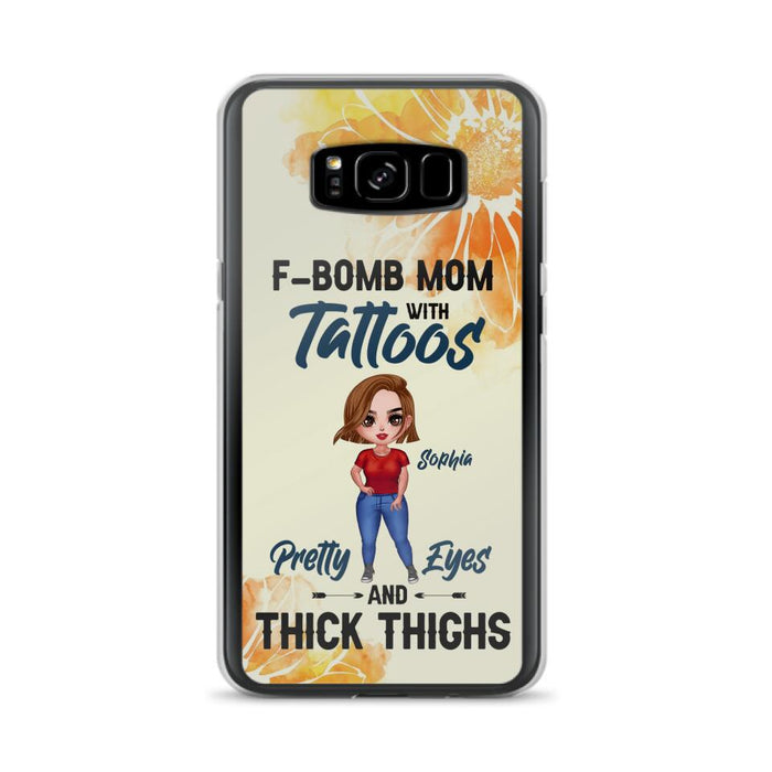 Custom Personalized F-Mom Phone Case for iPhone and Samsung - F-Bomb Mom with Tattoos