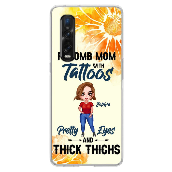 Custom Personalized F-Mom Phone Case - Case for Oppo, Xiaomi and Huawei - F-Bomb Mom with Tattoos