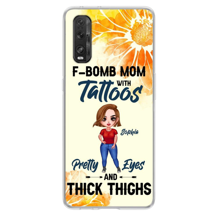 Custom Personalized F-Mom Phone Case - Case for Oppo, Xiaomi and Huawei - F-Bomb Mom with Tattoos