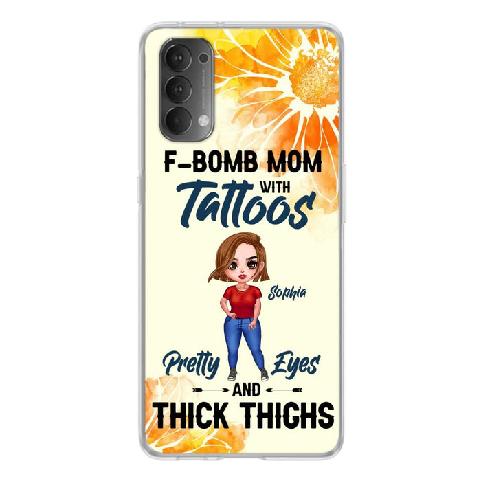 Custom Personalized F-Mom Phone Case - Case for Oppo, Xiaomi and Huawei - F-Bomb Mom with Tattoos