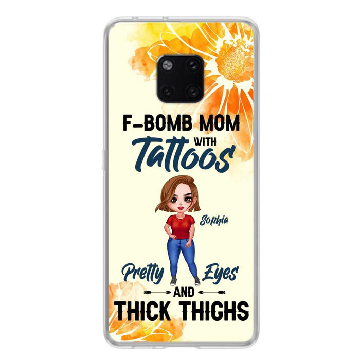 Custom Personalized F-Mom Phone Case - Case for Oppo, Xiaomi and Huawei - F-Bomb Mom with Tattoos