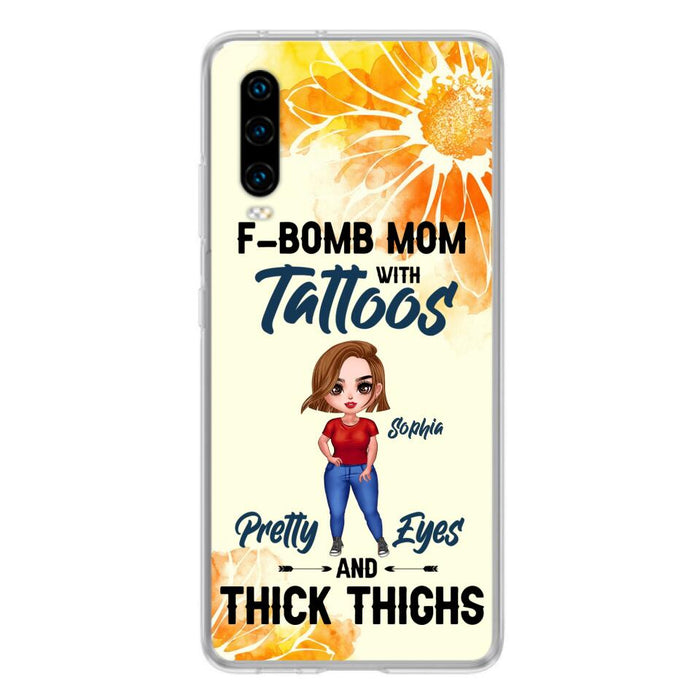 Custom Personalized F-Mom Phone Case - Case for Oppo, Xiaomi and Huawei - F-Bomb Mom with Tattoos