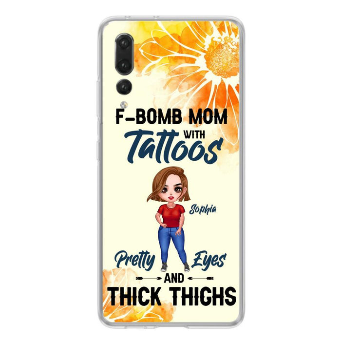 Custom Personalized F-Mom Phone Case - Case for Oppo, Xiaomi and Huawei - F-Bomb Mom with Tattoos