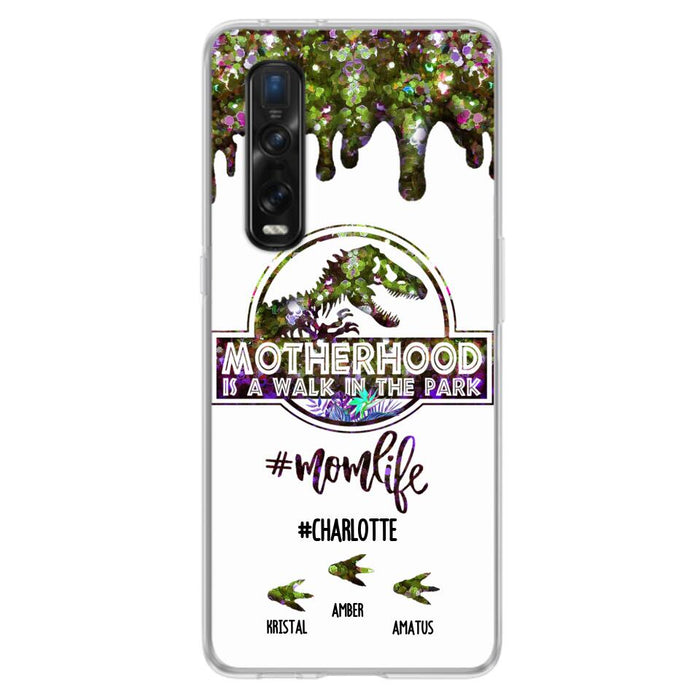 Custom Personalized Mama Dinosaur Phone Case - Best Gift For Mothers - Motherhood Is A Walk In The Park - Phone Case For Xiaomi, Oppo And Huawei - 2QCGS1