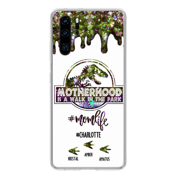 Custom Personalized Mama Dinosaur Phone Case - Best Gift For Mothers - Motherhood Is A Walk In The Park - Phone Case For Xiaomi, Oppo And Huawei - 2QCGS1