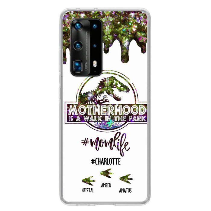 Custom Personalized Mama Dinosaur Phone Case - Best Gift For Mothers - Motherhood Is A Walk In The Park - Phone Case For Xiaomi, Oppo And Huawei - 2QCGS1