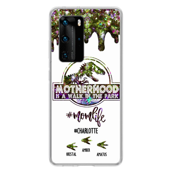 Custom Personalized Mama Dinosaur Phone Case - Best Gift For Mothers - Motherhood Is A Walk In The Park - Phone Case For Xiaomi, Oppo And Huawei - 2QCGS1