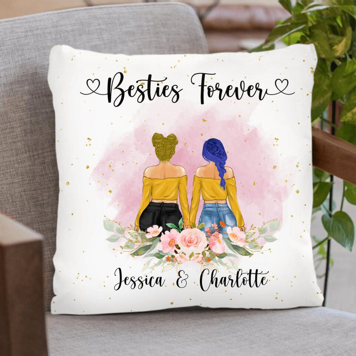 Custom Personalized Bestie Pillow Covers - Gift For Best Friends - Besties Forever