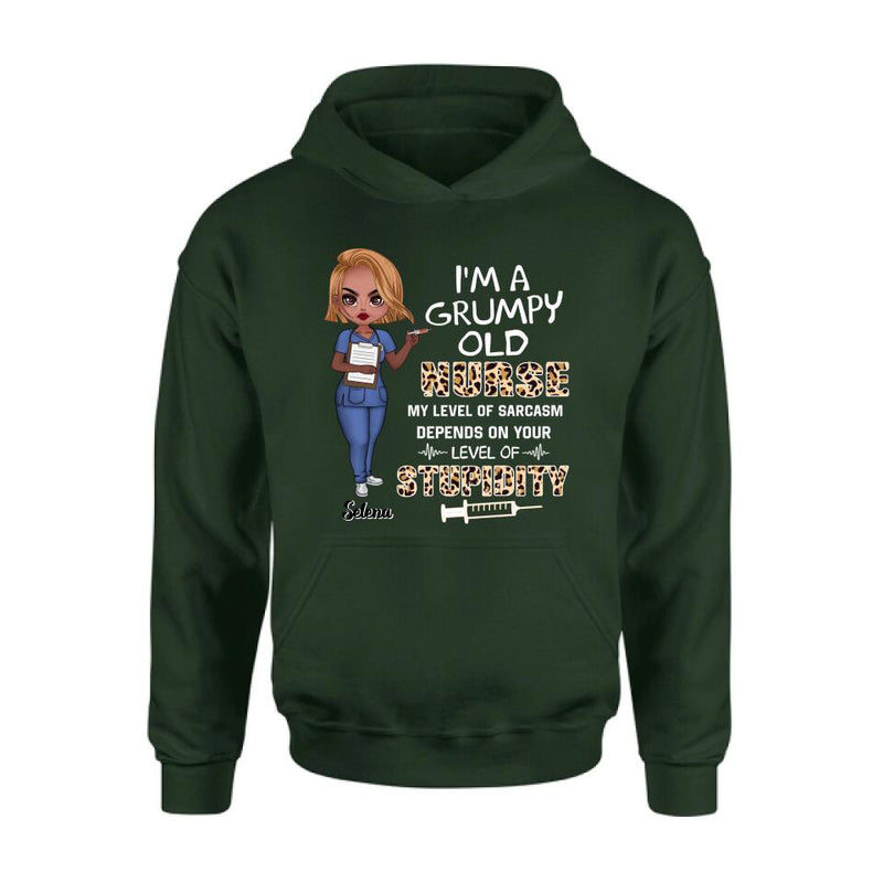 Personalized Grumpy Old Nurse Shirt/Pullover Hoodie - Gift Idea For Nurse - I'm A Grumpy Old Nurse