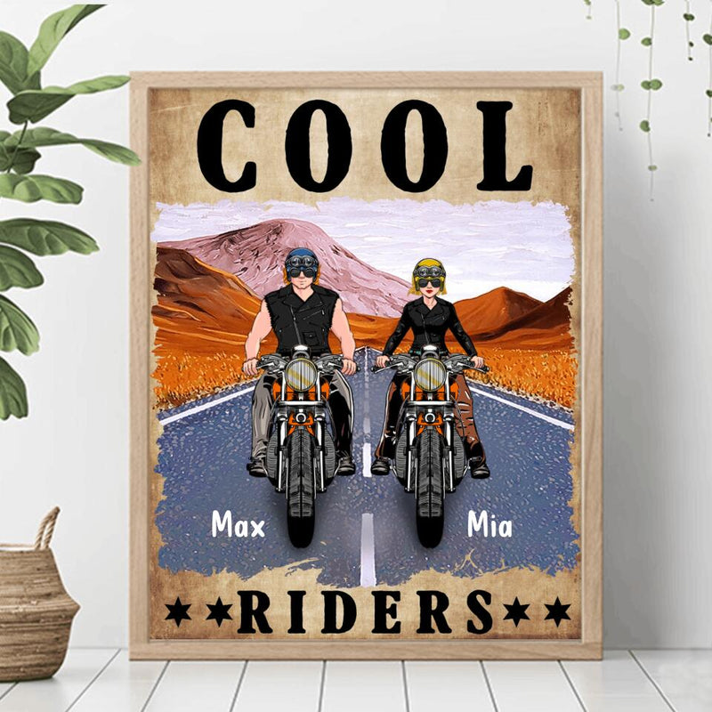 Personalized Couple Motorcycle Poster - Gift Idea For Couple/Friends - Cool Riders