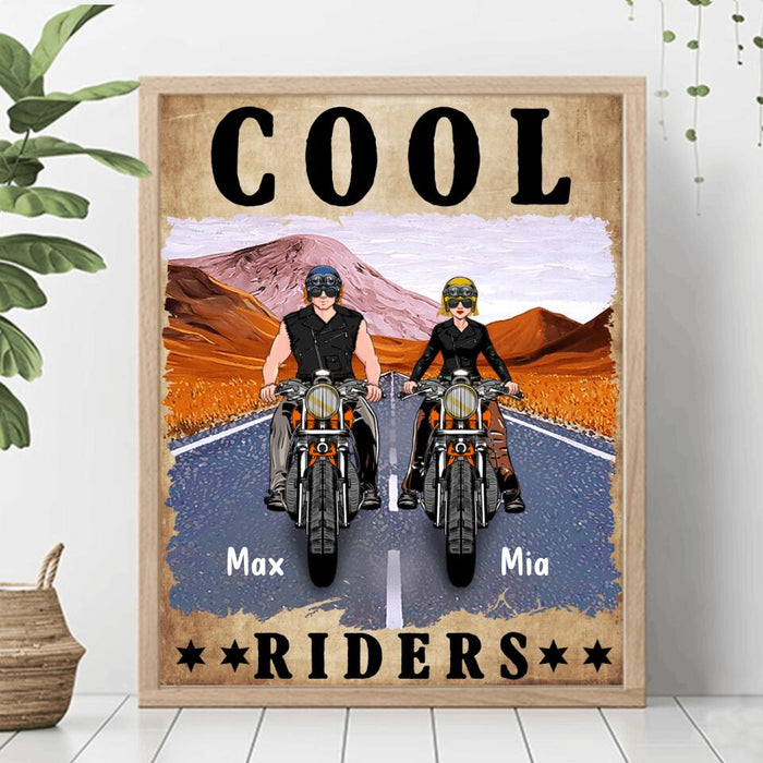 Custom Personalized Couple Motorcycle Poster - Gift Idea For Couple/ Friends - Cool Riders