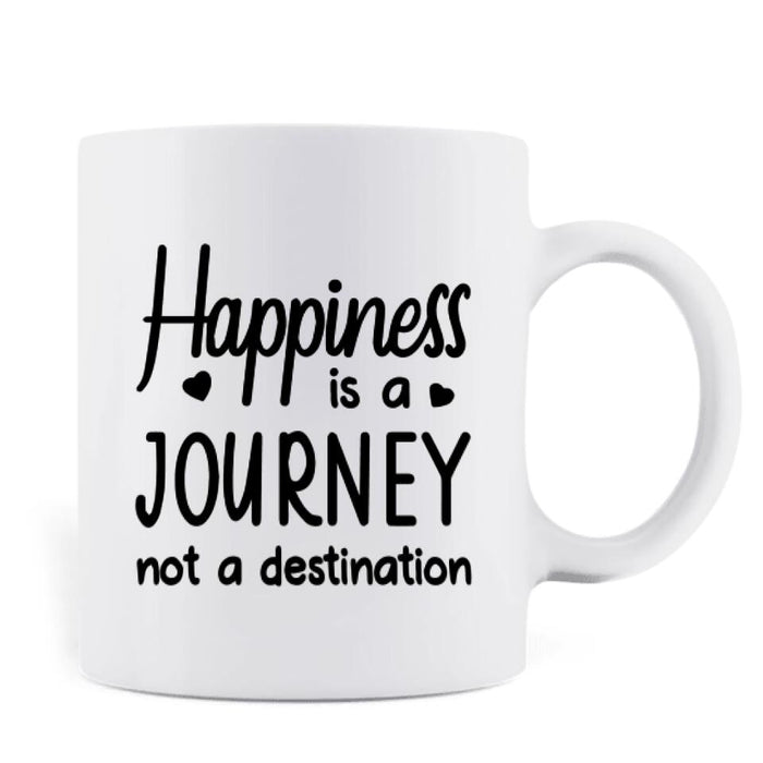 Custom Personalized Couple Motorcycle Coffee Mug - Gift Idea For Couple/ Friends - Happiness Is A Journey Not A Destination