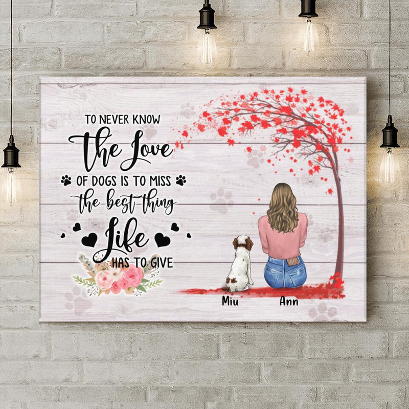 Personalized Dog Mom Canvas - Gift For Mother's Day with up to 4 Dogs - Bliss Is A Result Of A Silent Conversation Between Me and My Dog