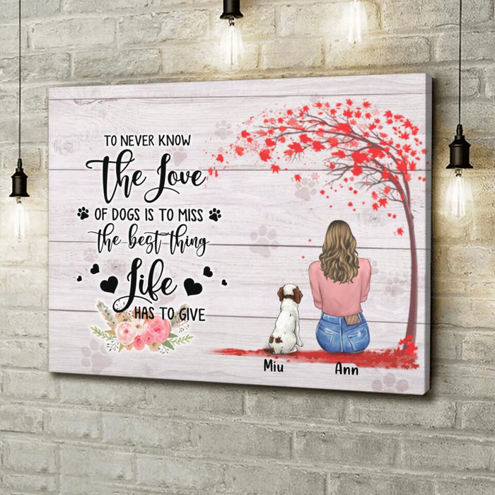 Custom Personalized Dog Mom Canvas - Gift For Mother's Day with up to 4 Dogs - Bliss Is A Result Of A Silent Conversation Between Me and My Dog