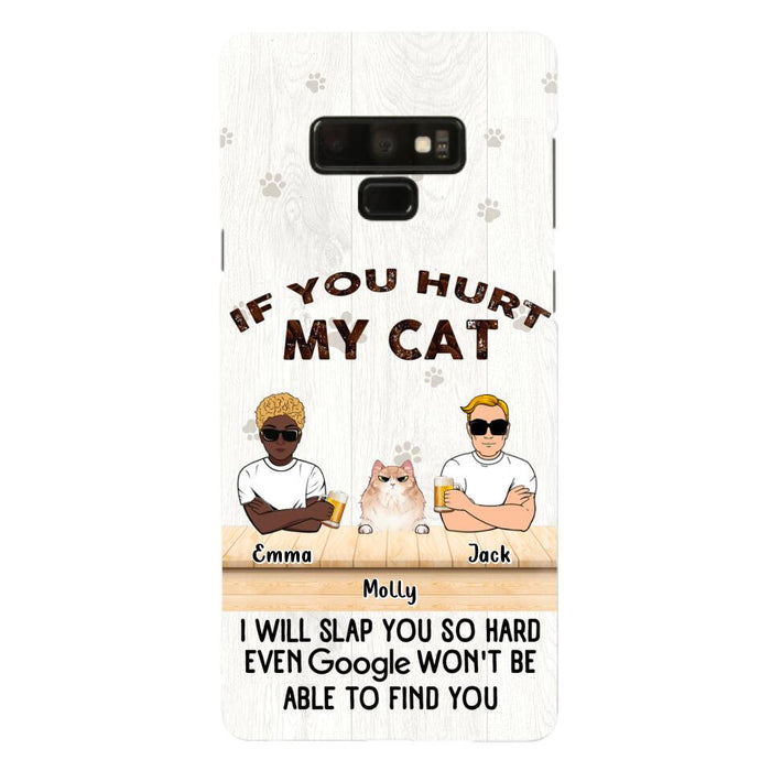 Custom Personalized Cat Phone Case - Gift Idea For Cat Lovers - Up to 6 Cats - Coffee Because Murder Is Wrong - Case For iPhone/Samsung