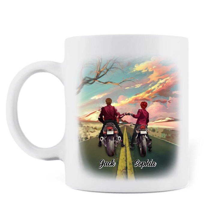 Custom Personalized Motorcycle Couple Mug - Gift Idea For Couple - Riding Partners For Life