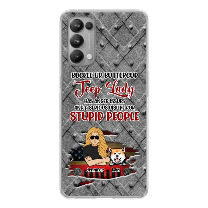 Custom Personalized Off-road Dog Lady Phone Case - Up to 4 Dogs - Gift Idea For Dogs Lover - Off-road Lady Has Anger Issues And A Serious Dislike - Case For Xiaomi, Oppo And Huawei