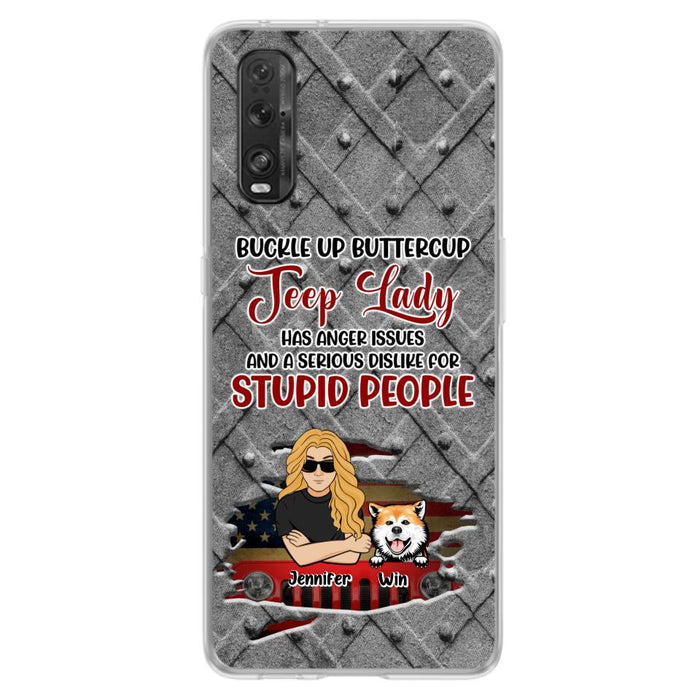 Custom Personalized Off-road Dog Lady Phone Case - Up to 4 Dogs - Gift Idea For Dogs Lover - Off-road Lady Has Anger Issues And A Serious Dislike - Case For Xiaomi, Oppo And Huawei